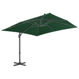 Cantilever Garden Parasol with Aluminium Pole 400x300 cm Green - Front View