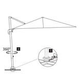 Cantilever Garden Parasol with Aluminium Pole 400x300 cm Green - Low Angle