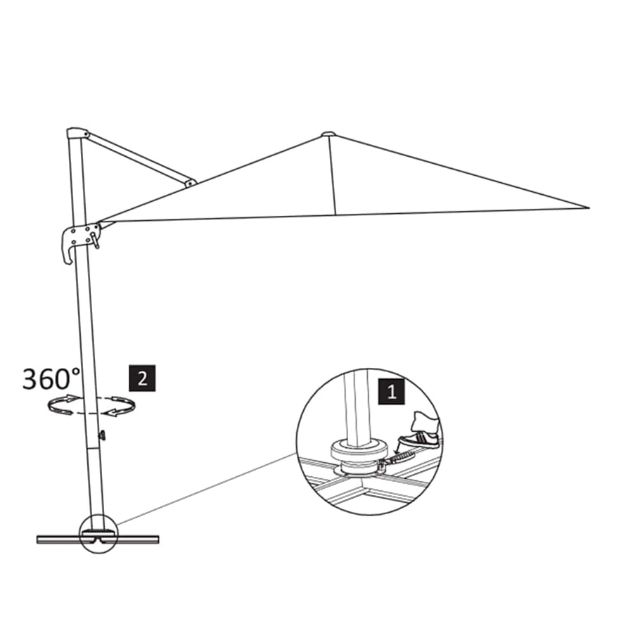 Cantilever Garden Parasol with Pole 300x300 cm Anthracite