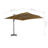 Cantilever Garden Parasol with Aluminium Pole 300x300 cm Taupe - Extra Image