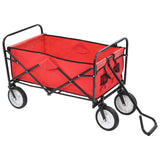 Folding Hand Trolley Steel Red - Front View