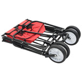 Folding Hand Trolley Steel Red - Side View