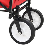 Folding Hand Trolley Steel Red - Close-Up Angle