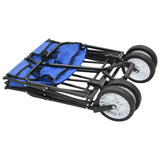 Folding Hand Trolley Steel Blue - Side View