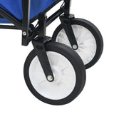 Folding Hand Trolley Steel Blue - Close-Up Angle