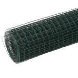 Chicken Wire Fence Steel with PVC Coating 10x0.5 m Green