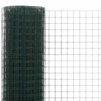 Chicken Wire Fence Steel with PVC Coating 10x0.5 m Green