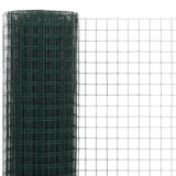 Chicken Wire Fence Steel with PVC Coating 10x0.5 m Green - Side View