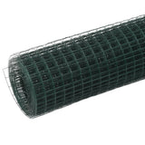 Chicken Wire Fence Steel with PVC Coating 10x1,5 m Green - Front View