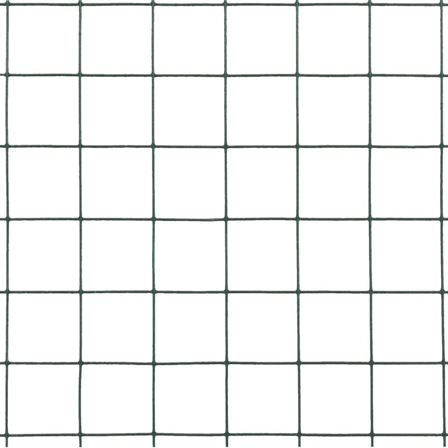 Chicken Wire Fence Steel with PVC Coating 25x0.5 m Green