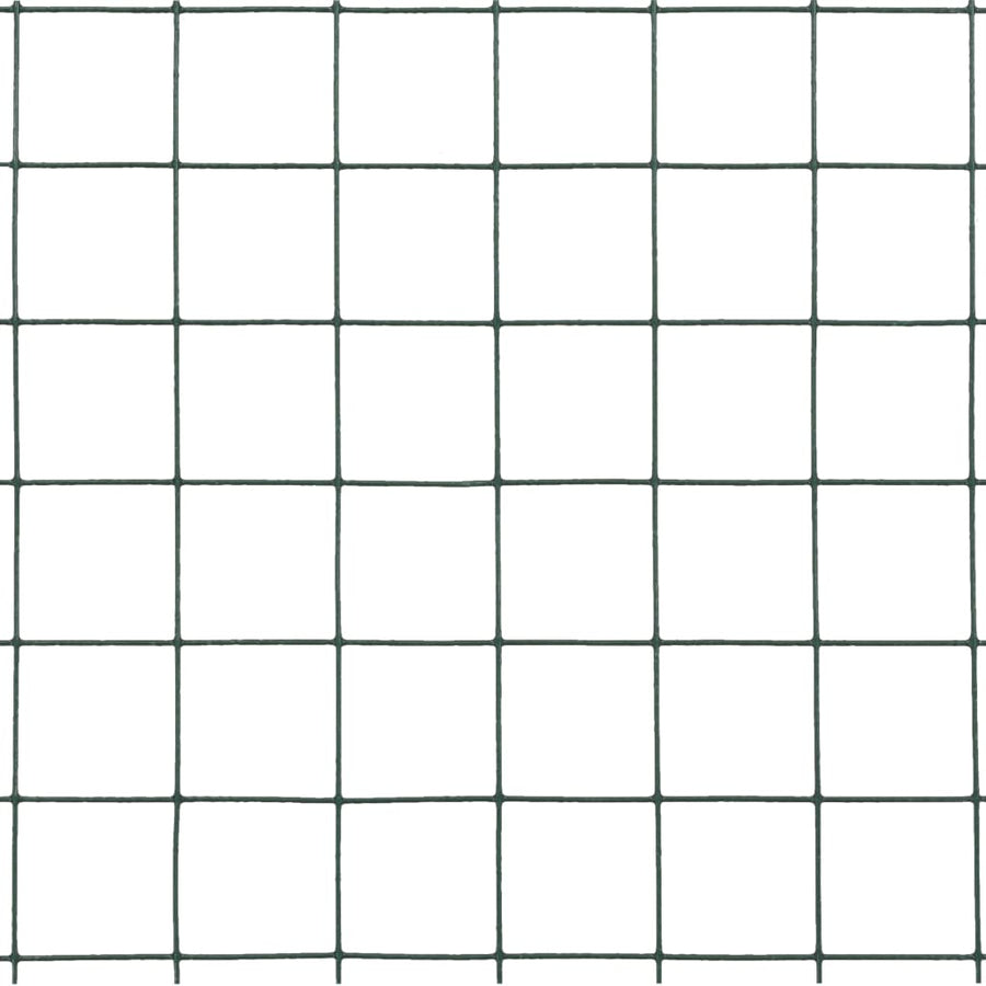 Chicken Wire Fence Steel with PVC Coating 25x1.5 m Green