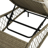 Sun Lounger with Cushion Poly Rattan Grey - 45-Degree Angle