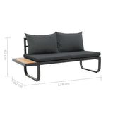 2 Piece Garden Corner Sofa Set with Cushions Aluminium WPC