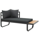 2 Piece Garden Corner Sofa Set with Cushions Aluminium WPC