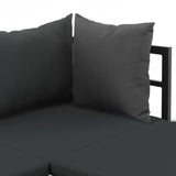 2 Piece Garden Corner Sofa Set with Cushions Aluminium WPC