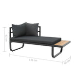 2 Piece Garden Corner Sofa Set with Cushions Aluminium WPC