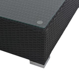 6 Piece Garden Lounge Set with Cushions Poly Rattan Black - Low Angle