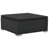 6 Piece Garden Lounge Set with Cushions Poly Rattan Black - Extra Image
