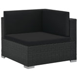 6 Piece Garden Lounge Set with Cushions Poly Rattan Black - Extra Image