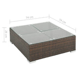 7 Piece Garden Lounge Set with Cushions Poly Rattan Brown - Extra Image