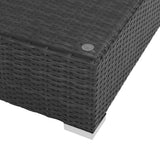 6 Piece Garden Lounge Set with Cushions Poly Rattan Black - Close-Up Angle