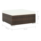 6 Piece Garden Lounge Set with Cushions Poly Rattan Brown - Extra Image
