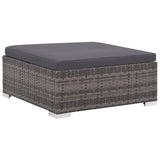 6 Piece Garden Lounge Set with Cushions Poly Rattan Grey - Close-Up Angle