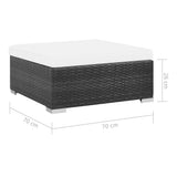 6 Piece Garden Lounge Set with Cushions Poly Rattan Black - Extra Image