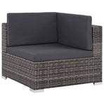 6 Piece Garden Lounge Set with Cushions Poly Rattan Grey