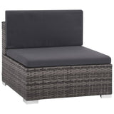 6 Piece Garden Lounge Set with Cushions Poly Rattan Grey - Top-Down View