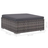 6 Piece Garden Lounge Set with Cushions Poly Rattan Grey - Extra Image