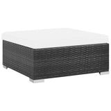 8 Piece Garden Lounge Set with Cushions Poly Rattan Black - 45-Degree Angle