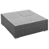 8 Piece Garden Lounge Set with Cushions Poly Rattan Black - Rear View