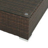 8 Piece Garden Lounge Set with Cushions Poly Rattan Brown - Close-Up Angle