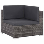 8 Piece Garden Lounge Set with Cushions Poly Rattan Grey