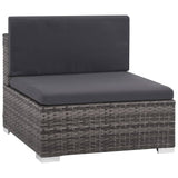 8 Piece Garden Lounge Set with Cushions Poly Rattan Grey - Top-Down View
