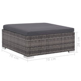 8 Piece Garden Lounge Set with Cushions Poly Rattan Grey - Extra Image
