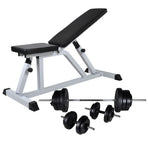 Workout Bench with Barbell and Dumbbell Set 60,5 kg