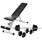 Workout Bench with Barbell and Dumbbell Set 60,5 kg
