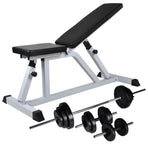 Workout Bench with Barbell and Dumbbell Set 30,5 kg