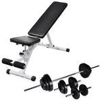 Workout Bench with Barbell and Dumbbell Set 30,5 kg
