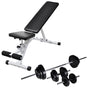 Workout Bench with Barbell and Dumbbell Set 30,5 kg