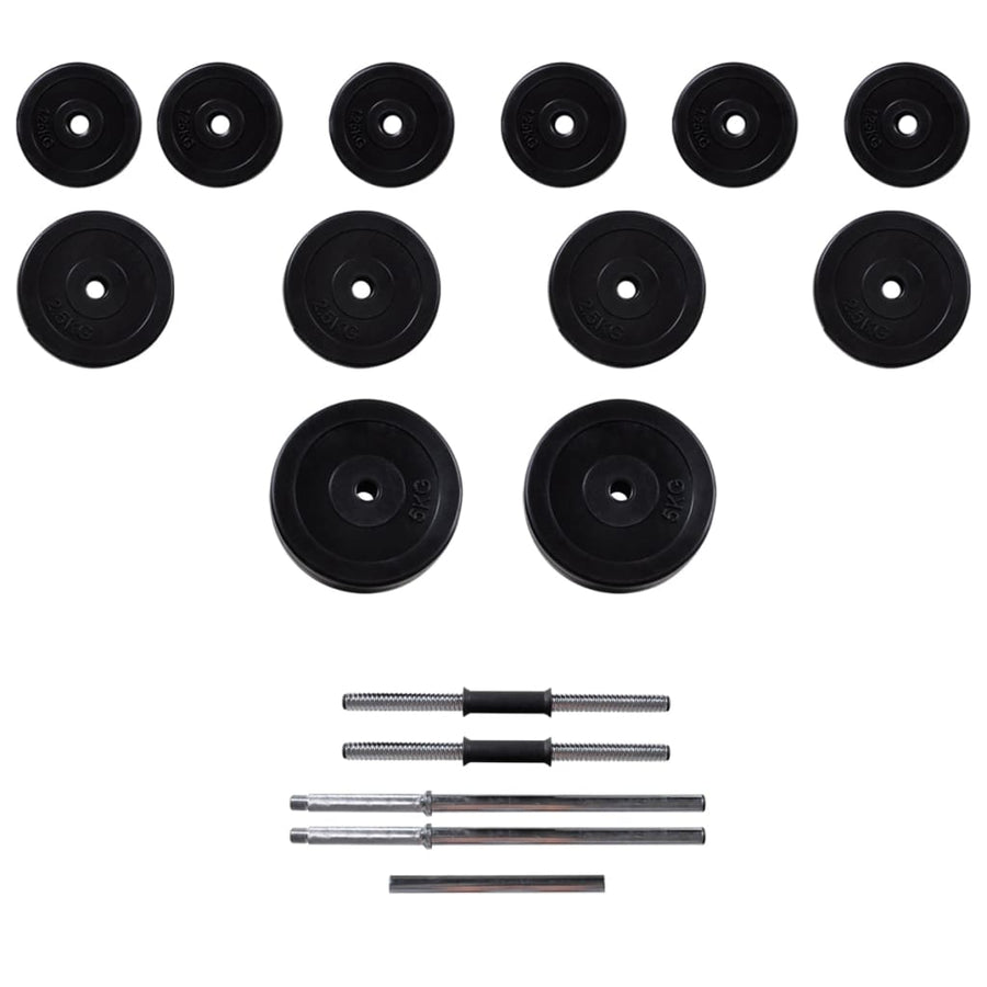 Workout Bench with Barbell and Dumbbell Set 30,5 kg