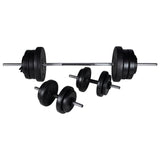 Wall-mounted Power Tower with Barbell and Dumbbell Set 60.5 kg - Close-Up Angle