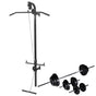 Wall-mounted Power Tower with Barbell and Dumbbell Set 30,5 kg
