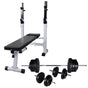 Workout Bench with Weight Rack, Barbell and Dumbbell Set 60,5kg