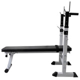 Workout Bench with Weight Rack Barbell and Dumbbell Set 60.5kg - Side View