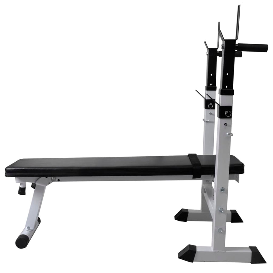 Workout Bench with Weight Rack, Barbell and Dumbbell Set 60,5kg