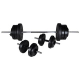 Workout Bench with Weight Rack Barbell and Dumbbell Set 60.5kg - Rear View