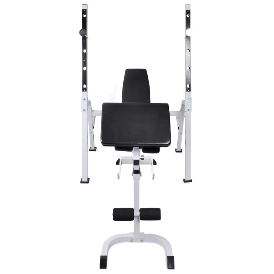 Workout Bench with Weight Rack, Barbell and Dumbbell Set 60,5kg